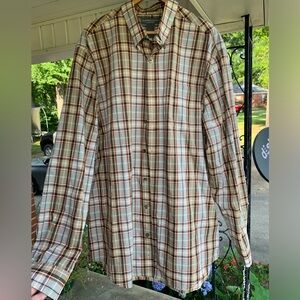 Men’s Brown Plaid XL Dress Shirt